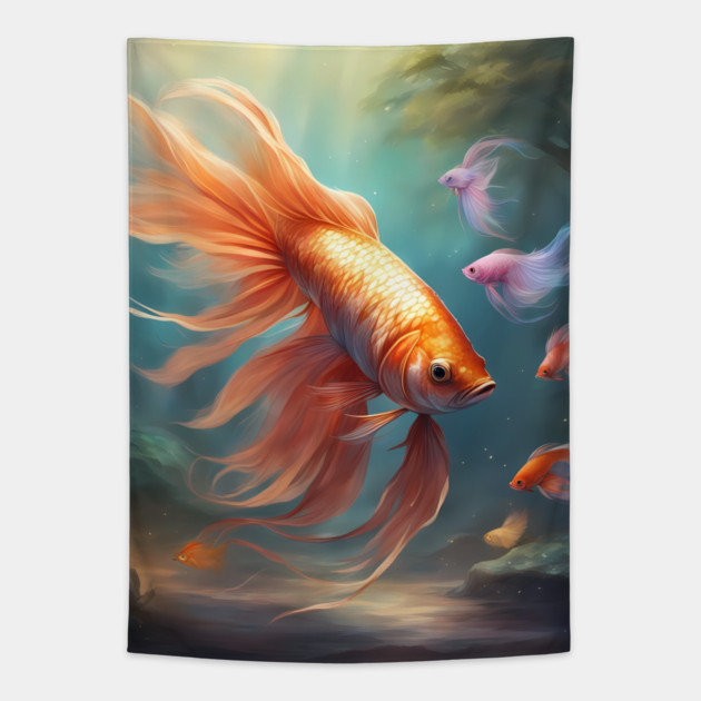 Intimate Fishy Friends Tapestry by animegirlnft
