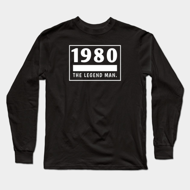 1980 birthday Long Sleeve T-Shirt by BlackMeme94