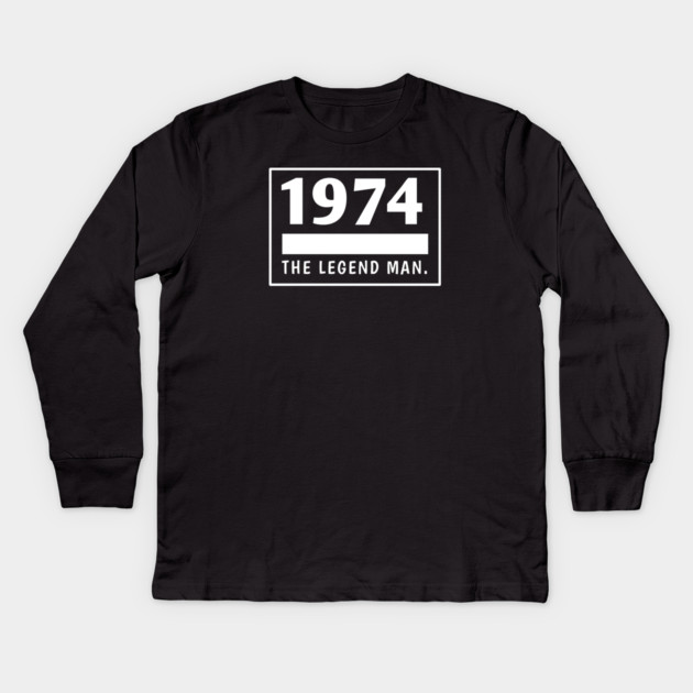 1974 birthday Kids Long Sleeve T-Shirt by BlackMeme94