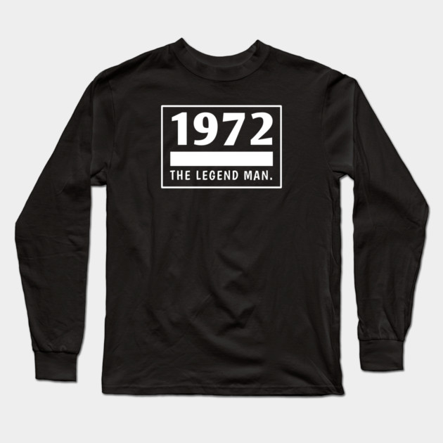 1972 birthday Long Sleeve T-Shirt by BlackMeme94