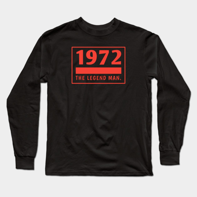 1972 birthday Long Sleeve T-Shirt by BlackMeme94