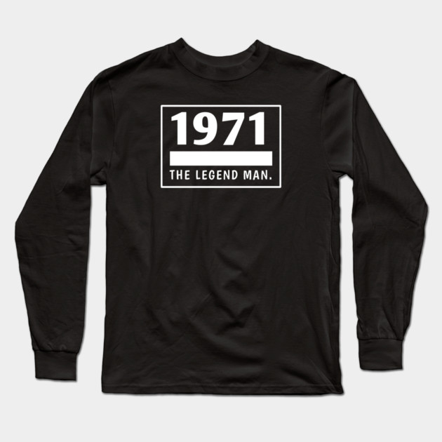 1971 birthday Long Sleeve T-Shirt by BlackMeme94