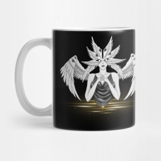 Woman seraphim with empty eyes (cloud) Mug