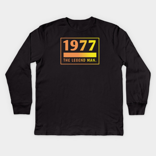 1977 birthday Kids Long Sleeve T-Shirt by BlackMeme94