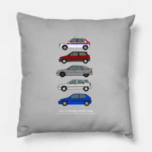 Citroen hot hatches car collection Pillow