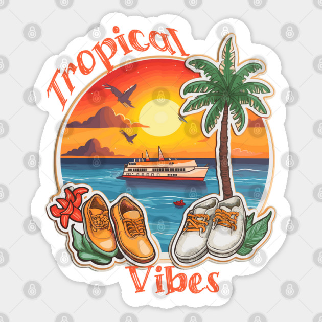 Tropical Vibes Sticker by WarFX Designs