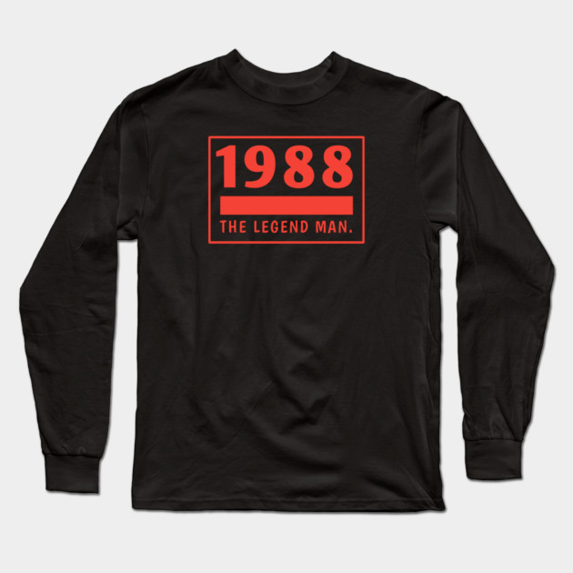 1988 birthday Long Sleeve T-Shirt by BlackMeme94