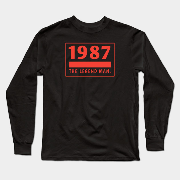 1987 birthday Long Sleeve T-Shirt by BlackMeme94