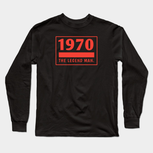 1970 birthday Long Sleeve T-Shirt by BlackMeme94