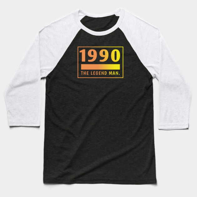 1990 Birthday Baseball T-Shirt by BlackMeme94