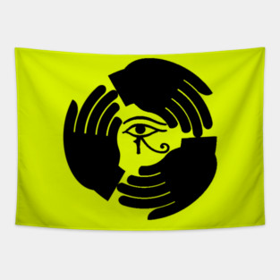 Eye in Hands Tapestry