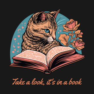 Cat and Book Retro 18 T-Shirt