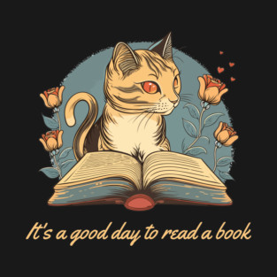 Cat and Book Retro 20 T-Shirt