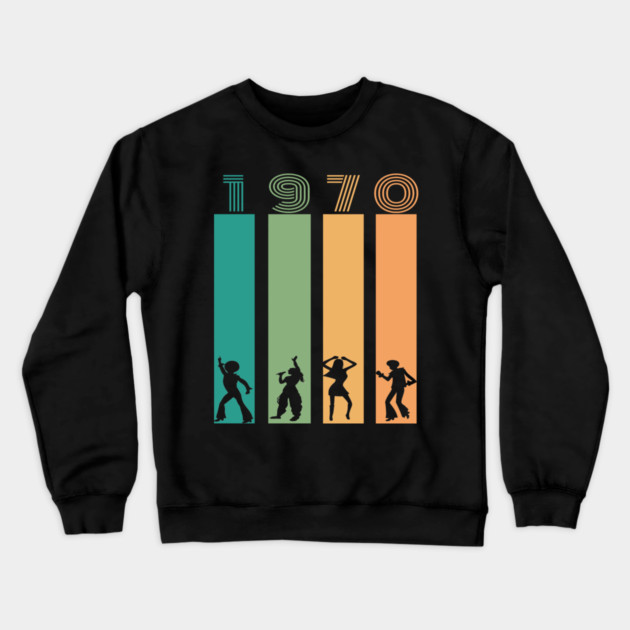 1970 Birth Year Crewneck Sweatshirt by Pixel Threads 