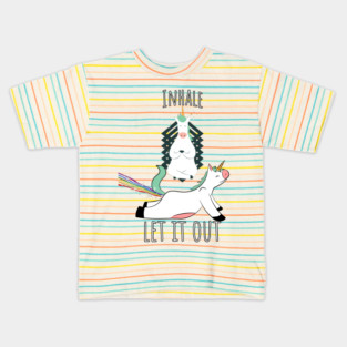 Rainbows and Unicorns funny Yoga design Kids T-Shirt