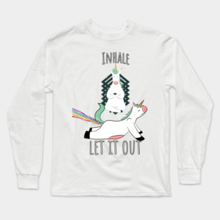 Rainbows and Unicorns funny Yoga design Long Sleeve T-Shirt