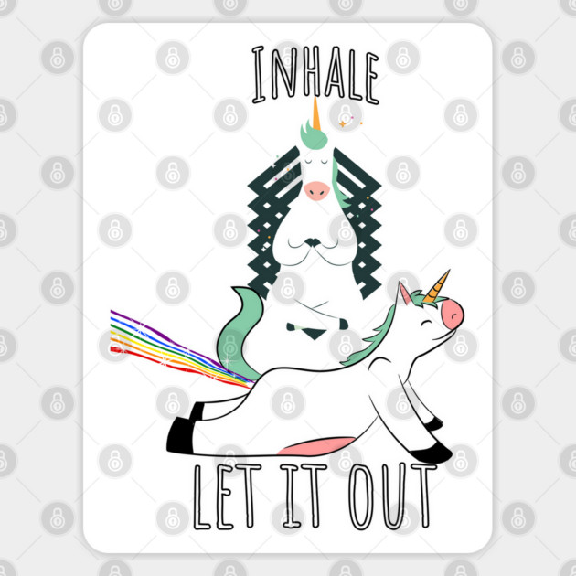 Rainbows and Unicorns funny Yoga design Sticker by Luxinda