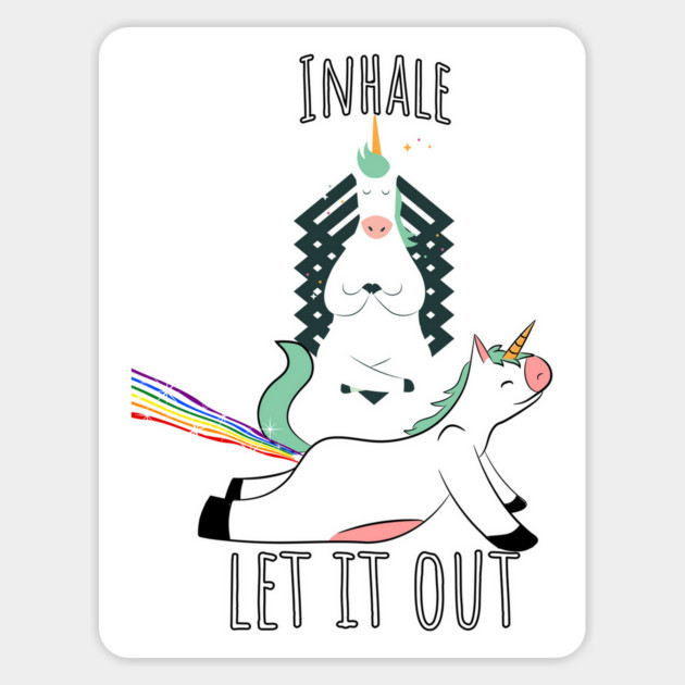 Rainbows and Unicorns funny Yoga design Magnet by Luxinda