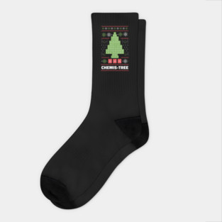 Periodic Table Chemis-Tree Ugly Christmas Sweater design Socks