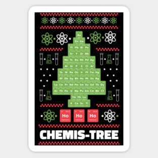 Periodic Table Chemis-Tree Ugly Christmas Sweater design Sticker
