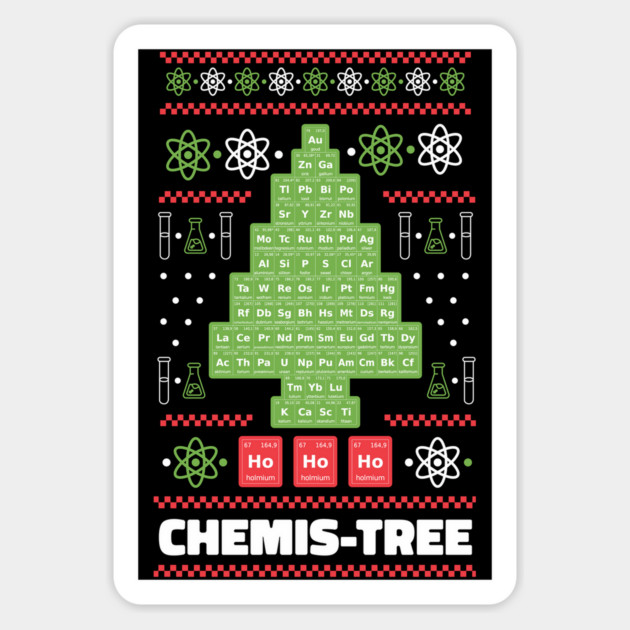 Periodic Table Chemis-Tree Ugly Christmas Sweater design Magnet by Luxinda