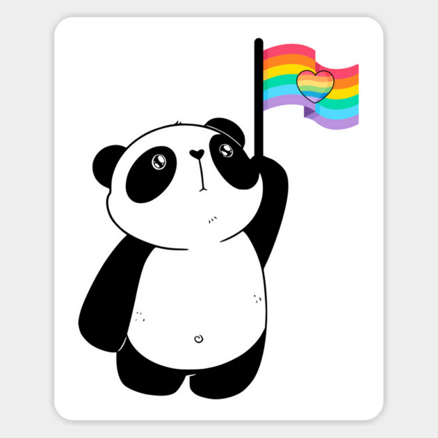 Rainbow Flag Panda Magnet by Luxinda