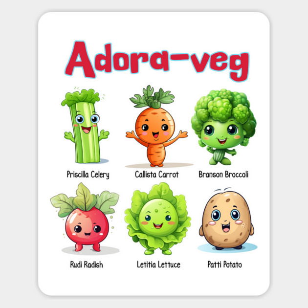 Adora-Veg Cute Veggies with Names Magnet by Luxinda