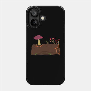Mushrooms Grow On Wood Trunks Phone Case