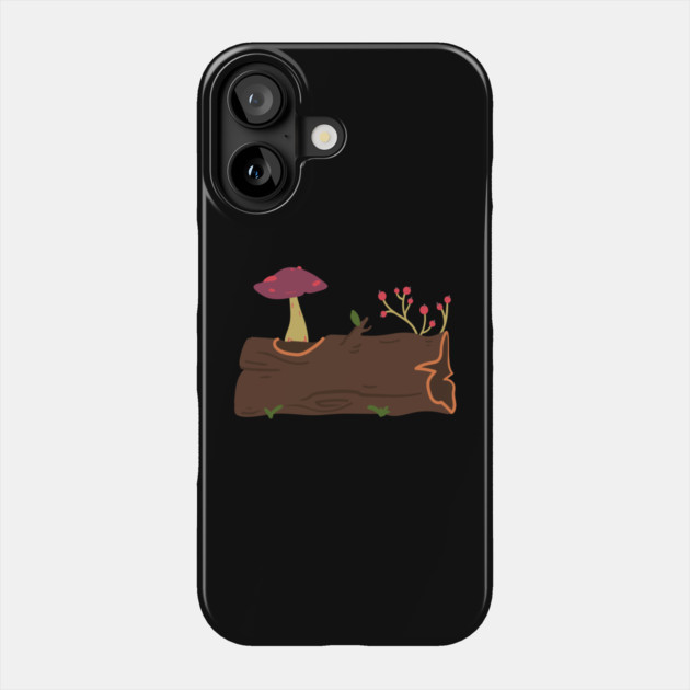 Mushrooms Grow On Wood Trunks Phone Case by yangho