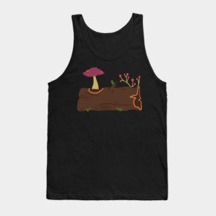 Mushrooms Grow On Wood Trunks Tank Top