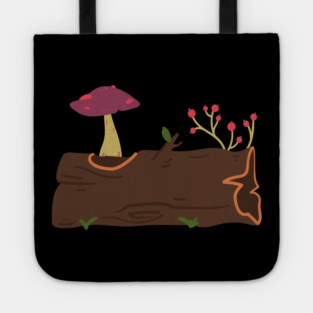 Mushrooms Grow On Wood Trunks Tote