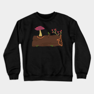Mushrooms Grow On Wood Trunks Crewneck Sweatshirt