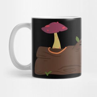 Mushrooms Grow On Wood Trunks Mug
