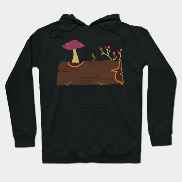 Mushrooms Grow On Wood Trunks Hoodie by yangho