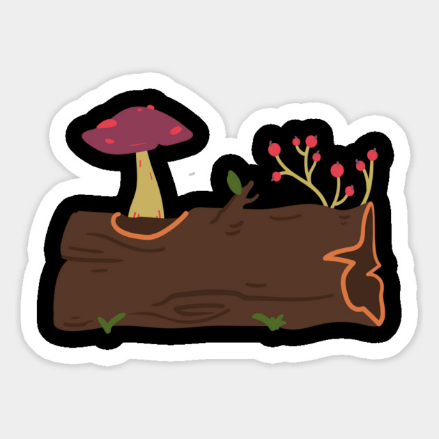 Mushrooms Grow On Wood Trunks Magnet by yangho