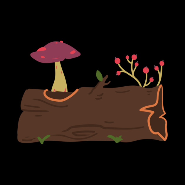 Mushrooms Grow On Wood Trunks by yangho