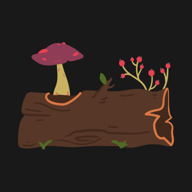 Mushrooms Grow On Wood Trunks by yangho