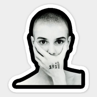 Sinead O Connor black and white Sticker