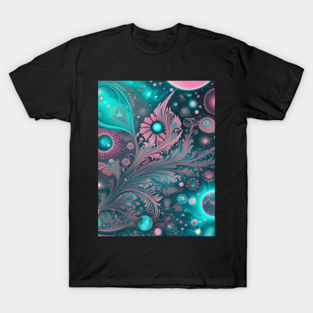 Other Worldly Designs- nebulas, stars, galaxies, planets with feathers T-Shirt by BirdsnStuff