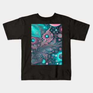 Other Worldly Designs- nebulas, stars, galaxies, planets with feathers Kids T-Shirt