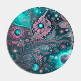 Other Worldly Designs- nebulas, stars, galaxies, planets with feathers Pin