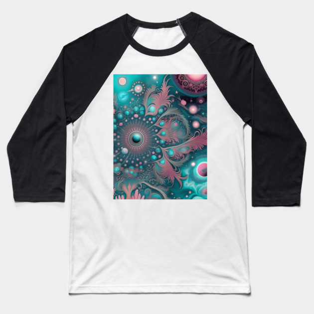 Other Worldly Designs- nebulas, stars, galaxies, planets with feathers Baseball T-Shirt by BirdsnStuff