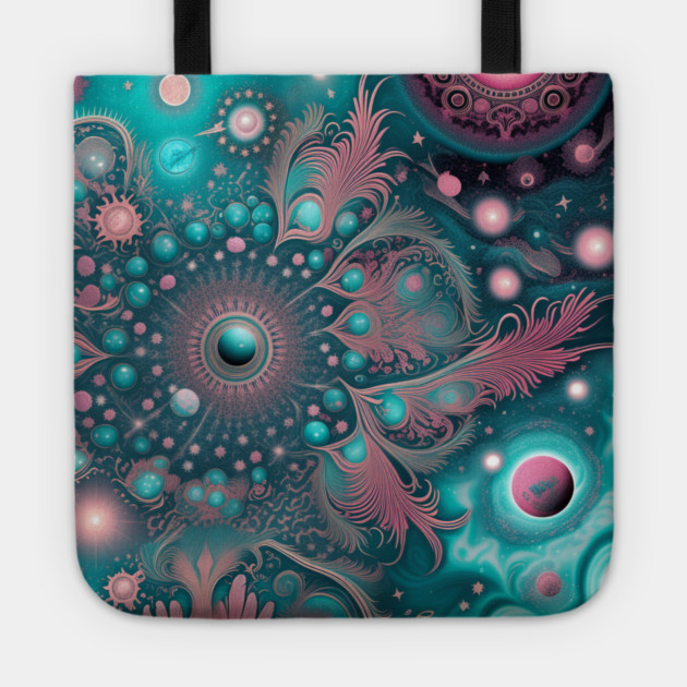 Other Worldly Designs- nebulas, stars, galaxies, planets with feathers Tote by BirdsnStuff