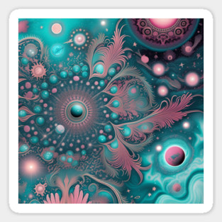 Other Worldly Designs- nebulas, stars, galaxies, planets with feathers Magnet