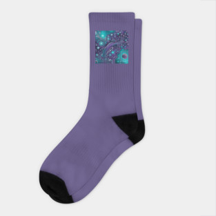Other Worldly Designs- nebulas, stars, galaxies, planets with feathers Socks