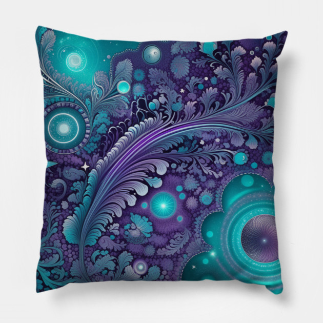 Other Worldly Designs- nebulas, stars, galaxies, planets with feathers Pillow by BirdsnStuff