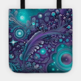 Other Worldly Designs- nebulas, stars, galaxies, planets with feathers Tote