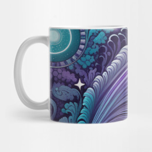 Other Worldly Designs- nebulas, stars, galaxies, planets with feathers Mug