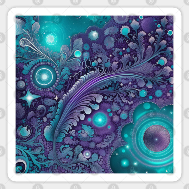 Other Worldly Designs- nebulas, stars, galaxies, planets with feathers Sticker by BirdsnStuff