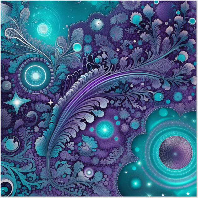 Other Worldly Designs- nebulas, stars, galaxies, planets with feathers Wall Art by BirdsnStuff